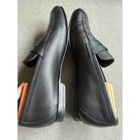 TO BOOT NEW YORK  Deville Black Pebbled Penny Loafers Leather Men\'s 10 Preppy main image 4
